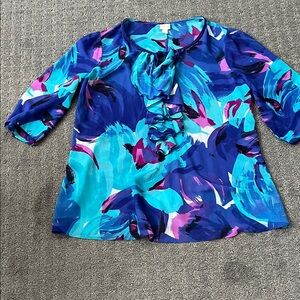 Merona Vibrant Blue and Purple Blouse